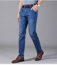 Load image into Gallery viewer, Business Casual Light Blue Elastic Force Fashion Jeans