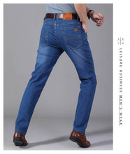 Load image into Gallery viewer, Business Casual Light Blue Elastic Force Fashion Jeans