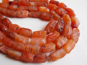 Carnelian Natural Rough Hammered Tube Shape Bead/Nuggets/8Inches 20X10To15X10MM Approx/Wholesaler/Supplies/R1-2S