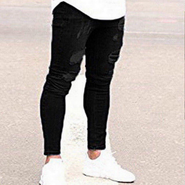 Men Solid Color Jeans