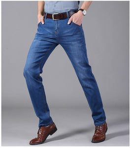 Business Casual Light Blue Elastic Force Fashion Jeans