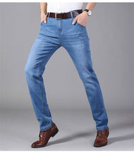 Load image into Gallery viewer, Business Casual Light Blue Elastic Force Fashion Jeans
