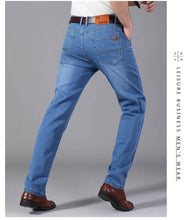 Load image into Gallery viewer, Business Casual Light Blue Elastic Force Fashion Jeans
